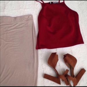 Burgundy dressy tank